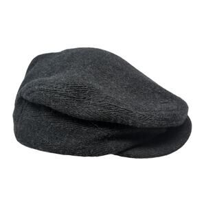 Buddy's Fish & Chips Fitted Newsboy Cap Black One Size Embroidered